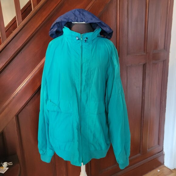 Himalaya Teal & Navy Hooded Windbreaker Jacket XL - Picture 1 of 7